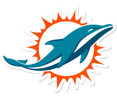 Miami Dolphins 8 inch Auto Decal
