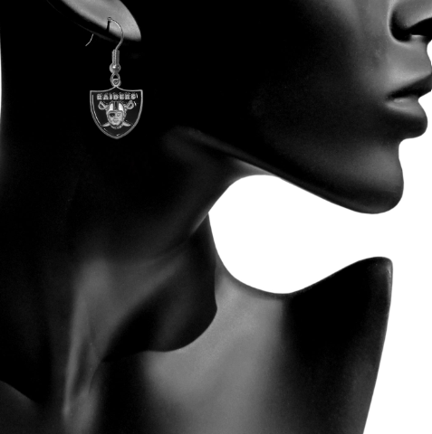 LAS VEGAS RAIDERS DANGLE EARRINGS