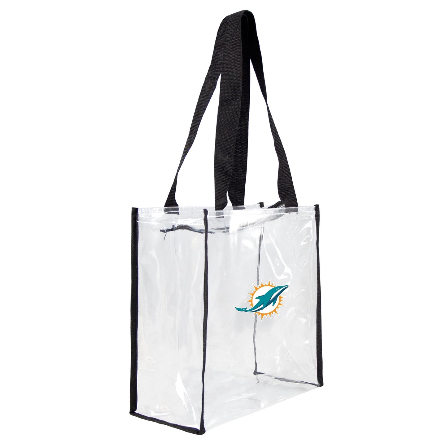 Miami Dolphins Clear Square Stadium Tote - Zippered Top