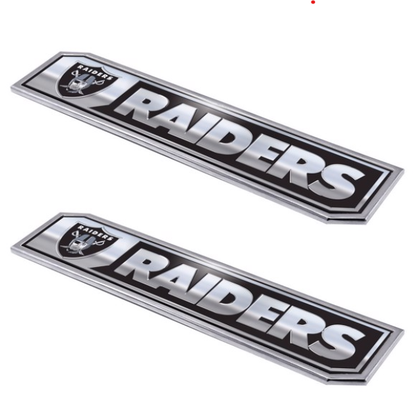 LAS VEGAS RAIDERS EMBOSSED TRUCK EMBLEM 2-PK
