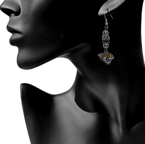 JACKSONVILLE JAGUARS EURO BEAD EARRINGS