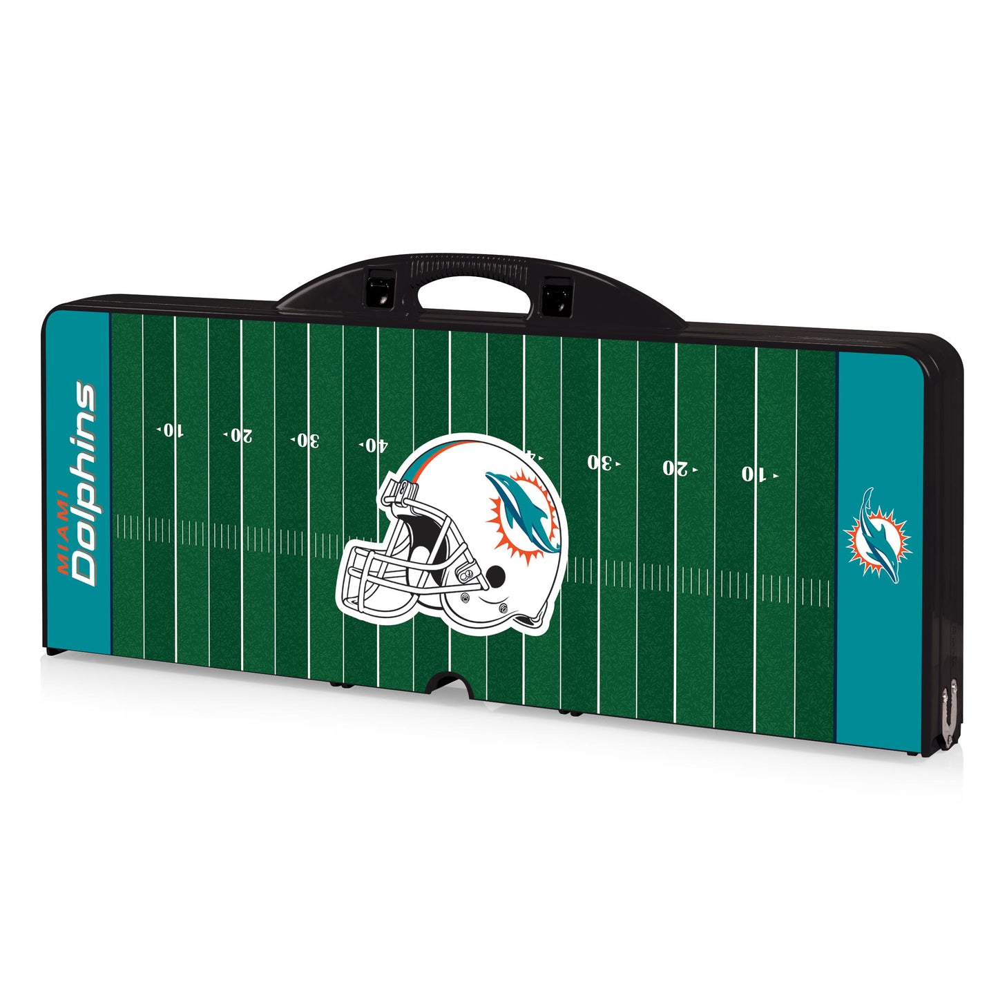 Miami Dolphins - Picnic Table Portable Folding Table with Seats and Umbrella