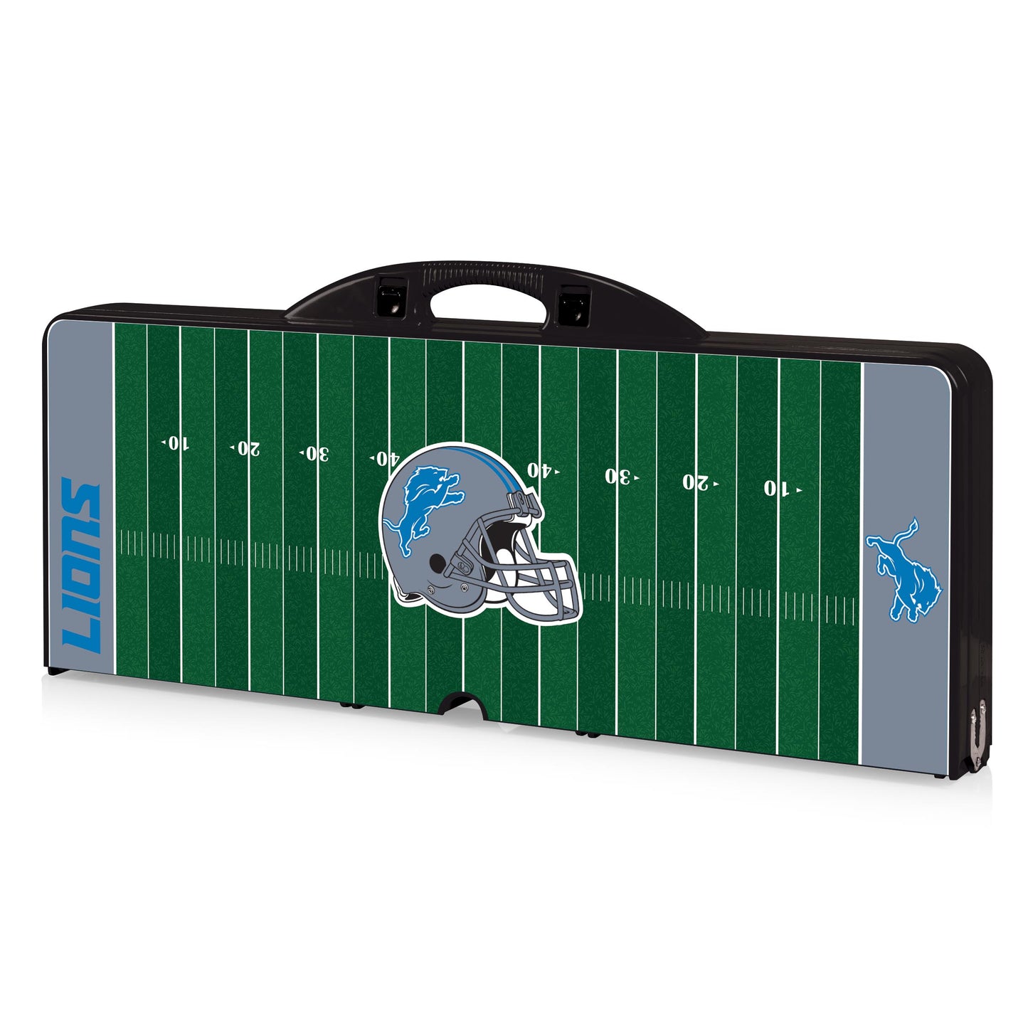 Detroit Lions - Picnic Table Portable Folding Table with Seats - Football Field Style