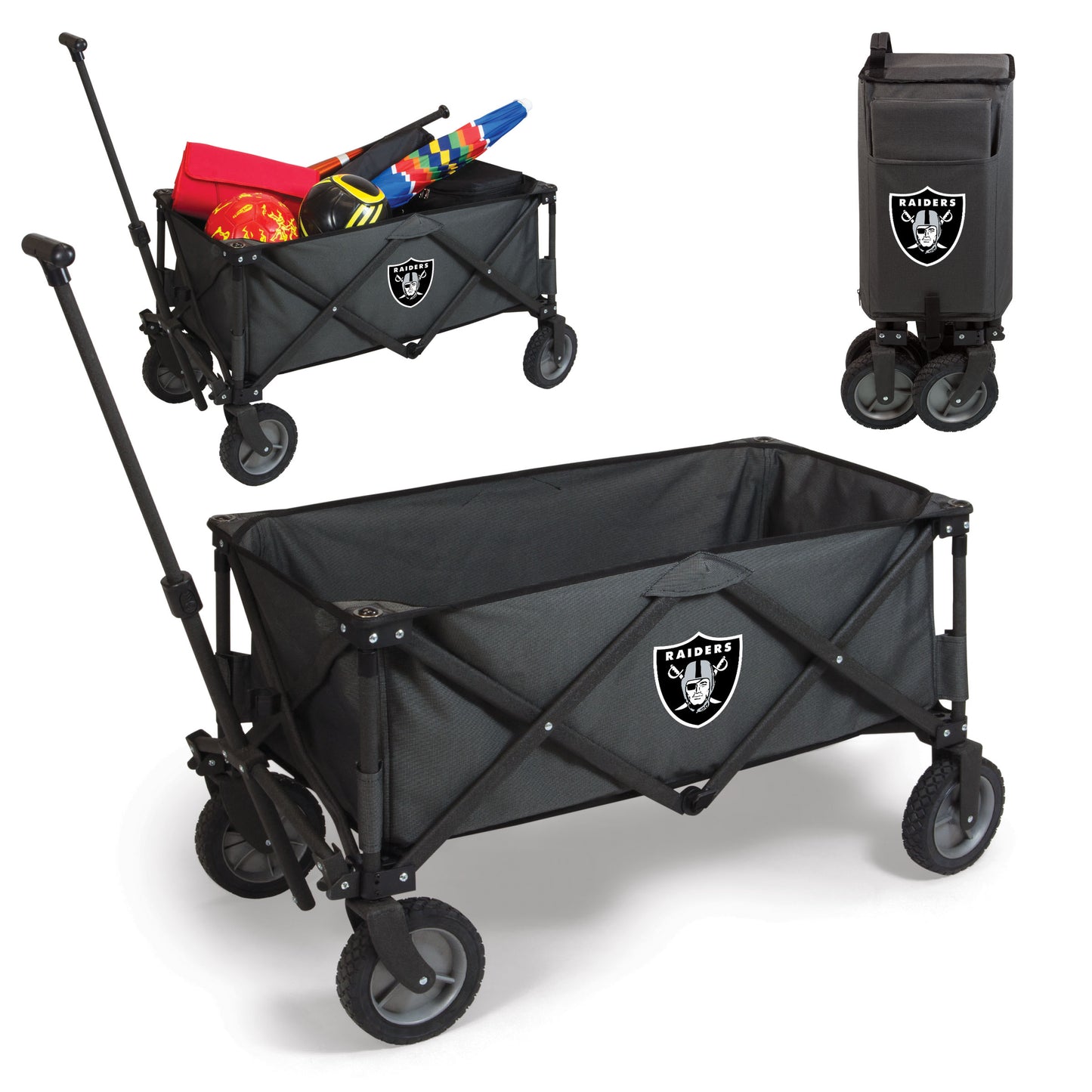 Las Vegas Raiders Adventure Wagon Portable Utility Wagon, (Dark Gray)