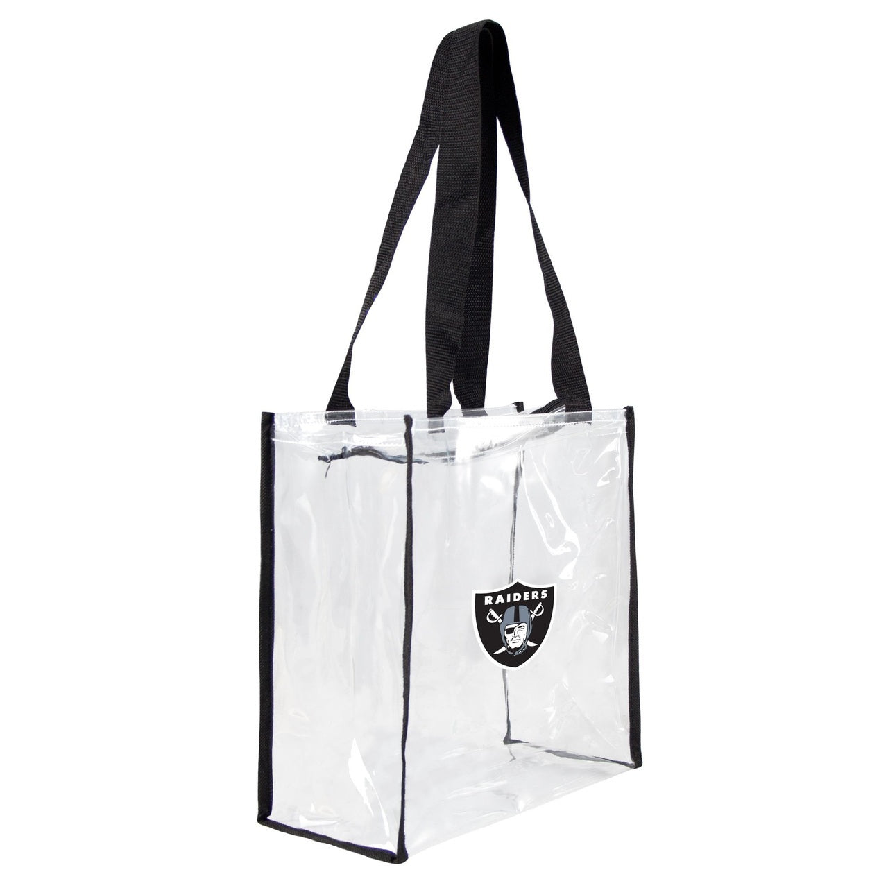 Las Vegas Raiders Clear Square Stadium Tote - Zippered Top