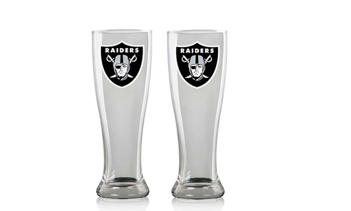 Las Vegas Raiders Clear Pilsner Glass Set (2-Pack)