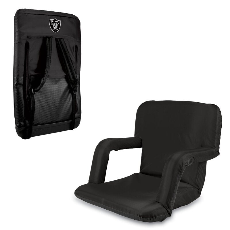 Las Vegas Raiders Ventura Portable Reclining Stadium Seat, (Black)