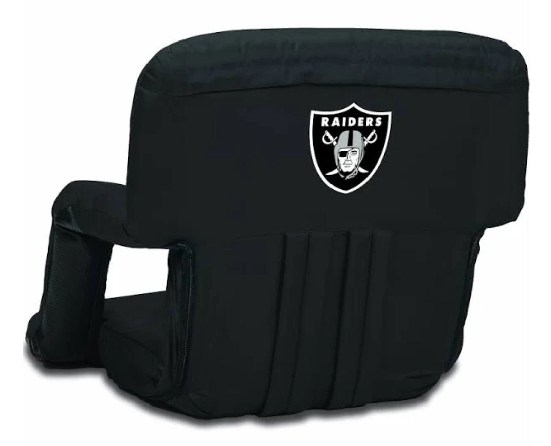 Las Vegas Raiders Ventura Portable Reclining Stadium Seat, (Black)