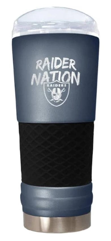 LAS VEGAS RAIDERS "THE DRAFT" 24oz. STAINLESS STEEL TRAVEL TUMBLER - RALLY CRY