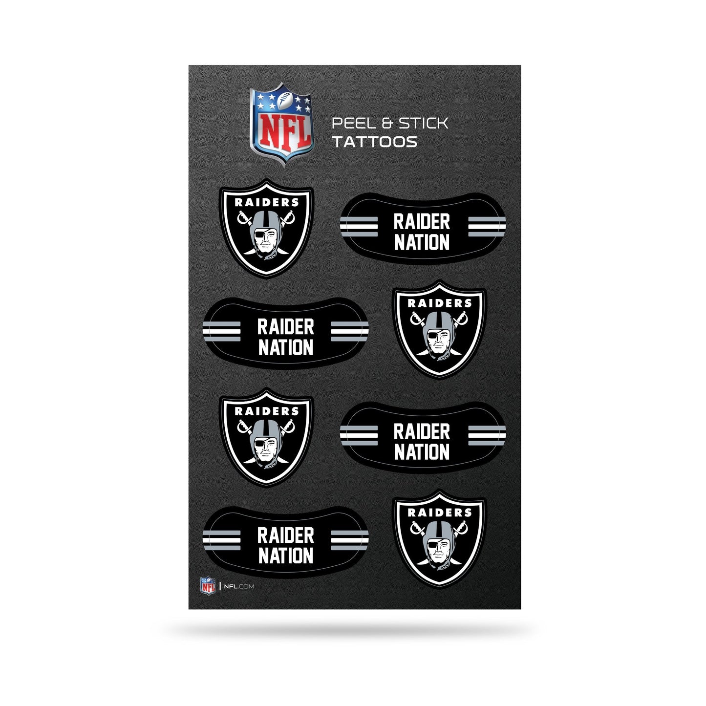 LAS VEGAS RAIDERS VERTICAL TATTOOS (3"X 5")