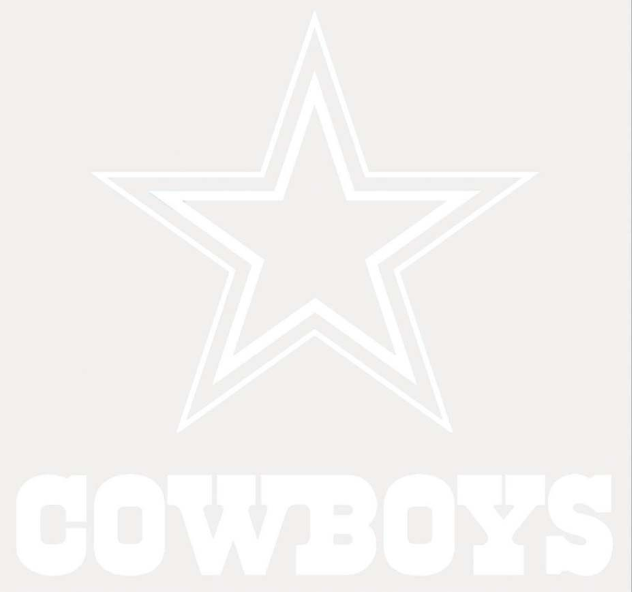 DALLAS COWBOYS PERFECT CUT WHITE DECAL 8" X 8"