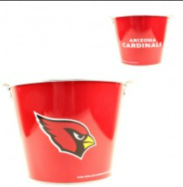 Arizona Cardinals NFL 5 Quart Galvanized Logo Beer Buckets W/Handle