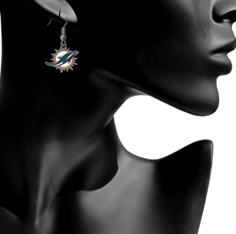 MIAMI DOLPHINS DANGLE EARRINGS