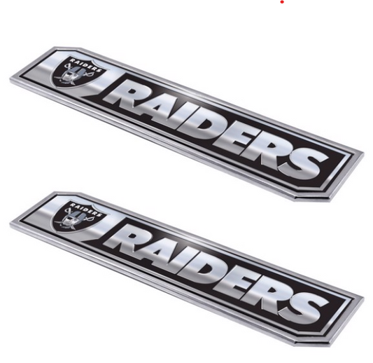 LAS VEGAS RAIDERS EMBOSSED TRUCK EMBLEM 2-PK