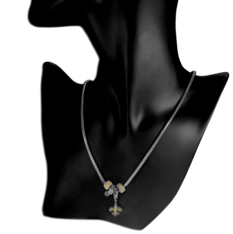 NEW ORLEANS SAINTS EURO 5-BEAD NECKLACE