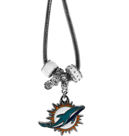 MIAMI DOLPHINS EURO 5-BEAD NECKLACE