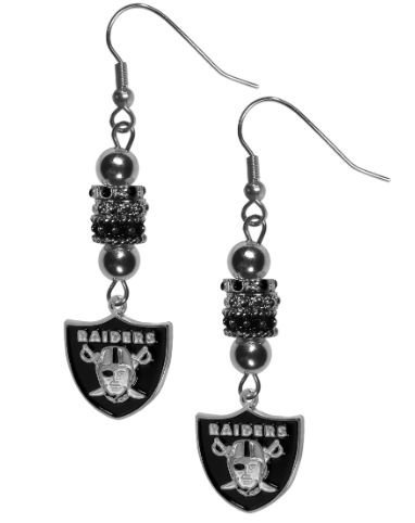 LAS VEGAS RAIDERS EURO BEAD EARRINGS