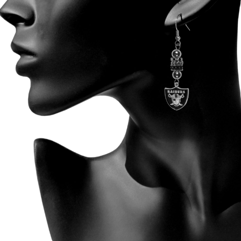 LAS VEGAS RAIDERS EURO BEAD EARRINGS