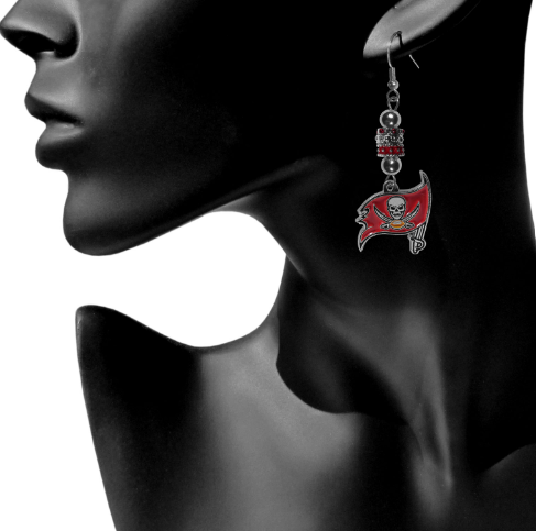 TAMPA BAY BUCCANEERS EURO BEAD EARRINGS