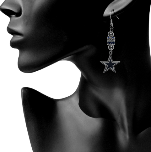 DALLAS COWBOYS EURO BEAD EARRINGS