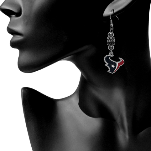 HOUSTON TEXANS EURO BEAD EARRINGS