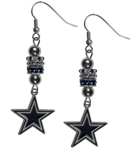 DALLAS COWBOYS EURO BEAD EARRINGS