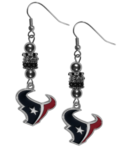 HOUSTON TEXANS EURO BEAD EARRINGS