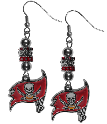 TAMPA BAY BUCCANEERS EURO BEAD EARRINGS