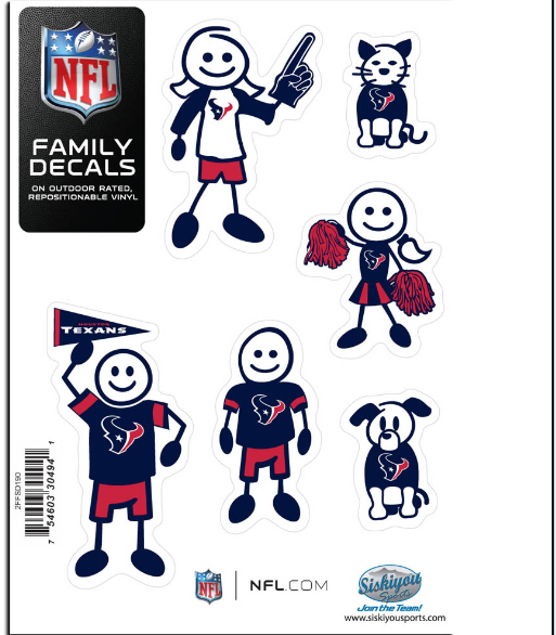 Houston Texans Family Decal Set Small