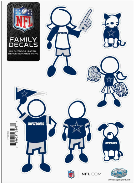 Dallas Cowboys Family Decal Set Small