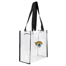 Jacksonville Jaguars Clear Square Stadium Tote - Zippered Top