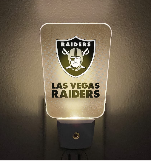 Las Vegas Raiders Clear LED Auto On/Off Night Light
