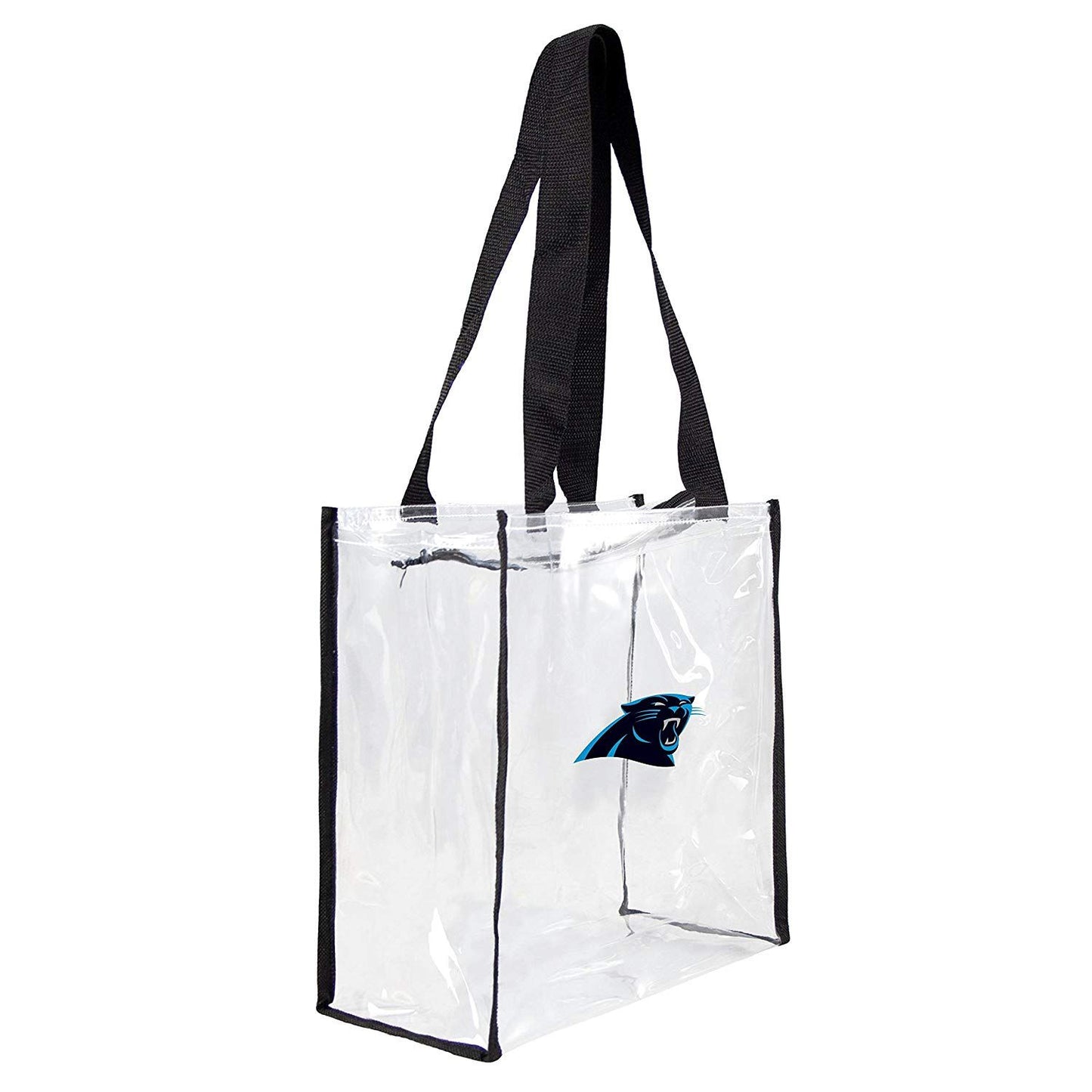 Carolina Panthers Clear Square Stadium Tote - Zippered Top