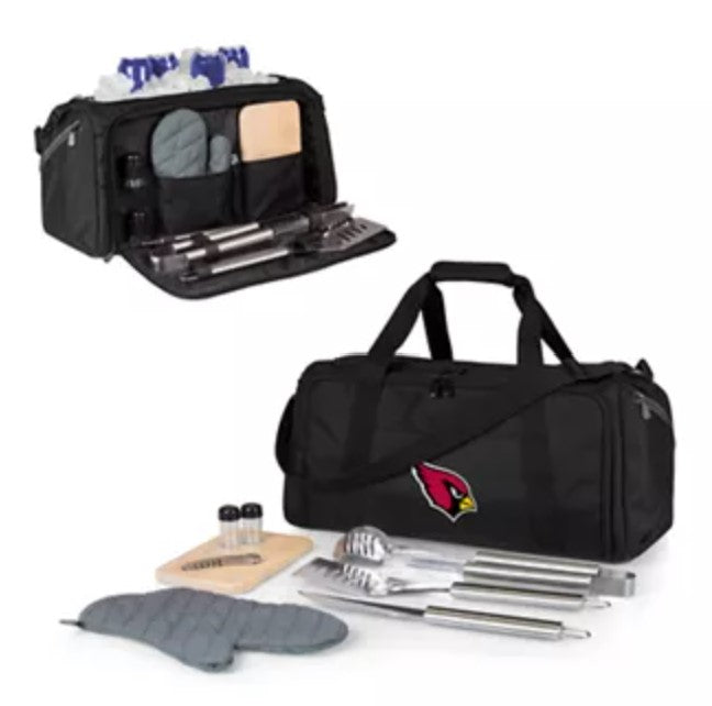 Arizona Cardinals BBQ Kit Grill Set & Cooler, (Black)