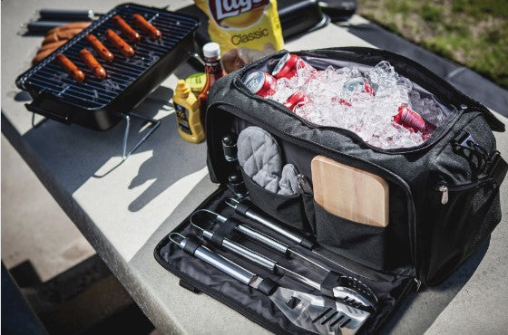 Las Vegas Raiders BBQ Kit Grill Set & Cooler, (Black)