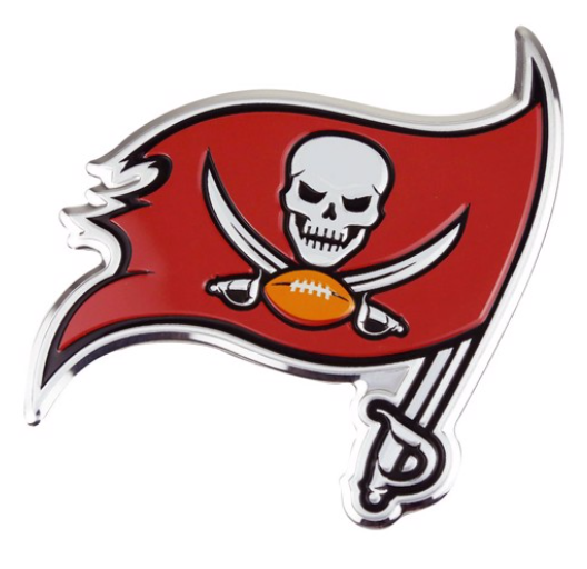 Tampa Bay Buccaneers Embossed Color Emblem - Aluminum