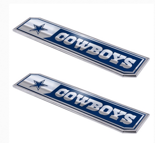 DALLAS COWBOYS EMBOSSED TRUCK EMBLEM 2-PK