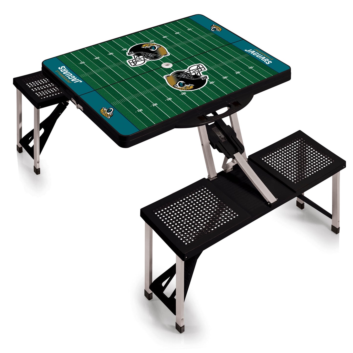 Jacksonville Jaguars - Picnic Table Portable Folding Table with Seats - Football Field Style