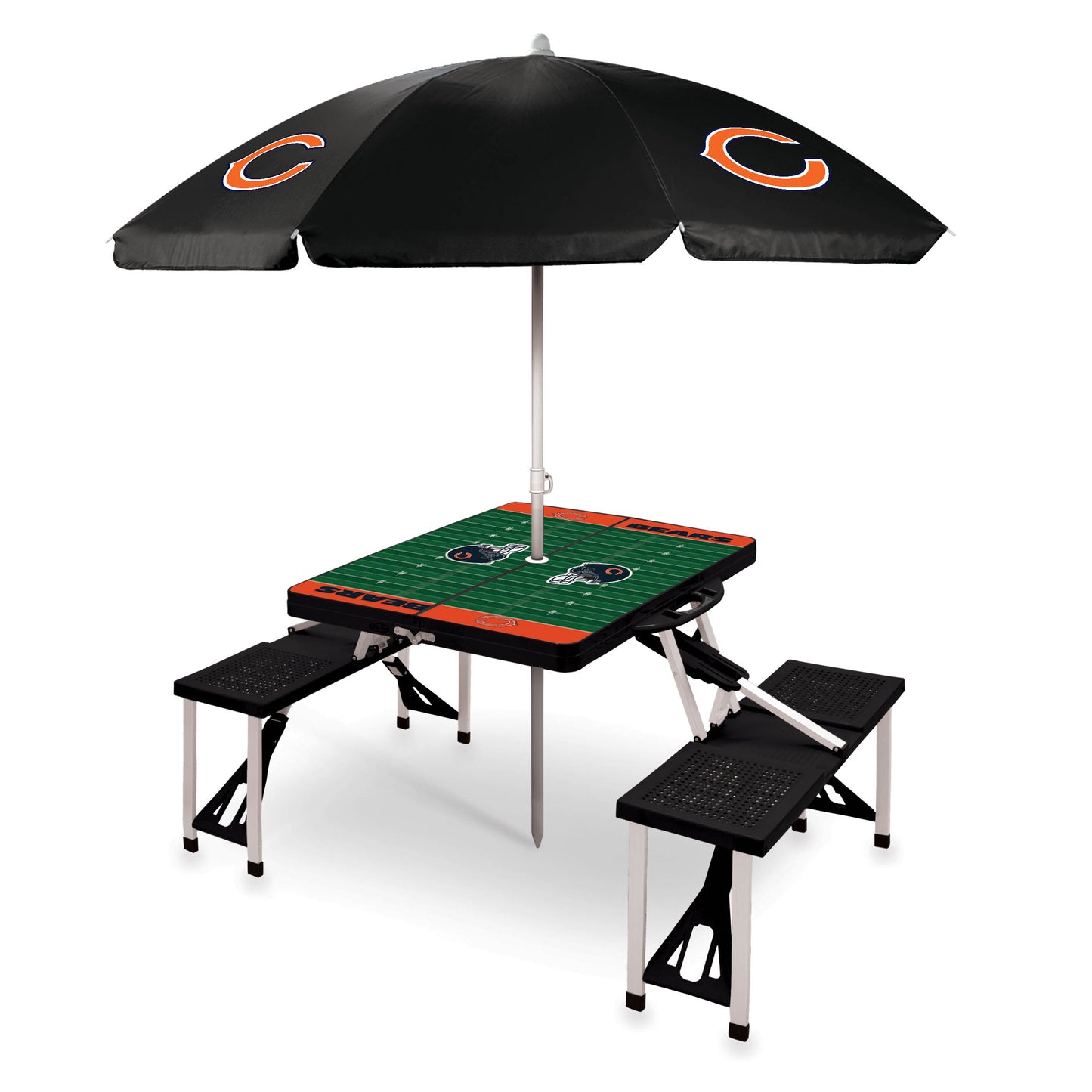 Chicago Bears - Picnic Table Portable Folding Table with Seats and Umbrella