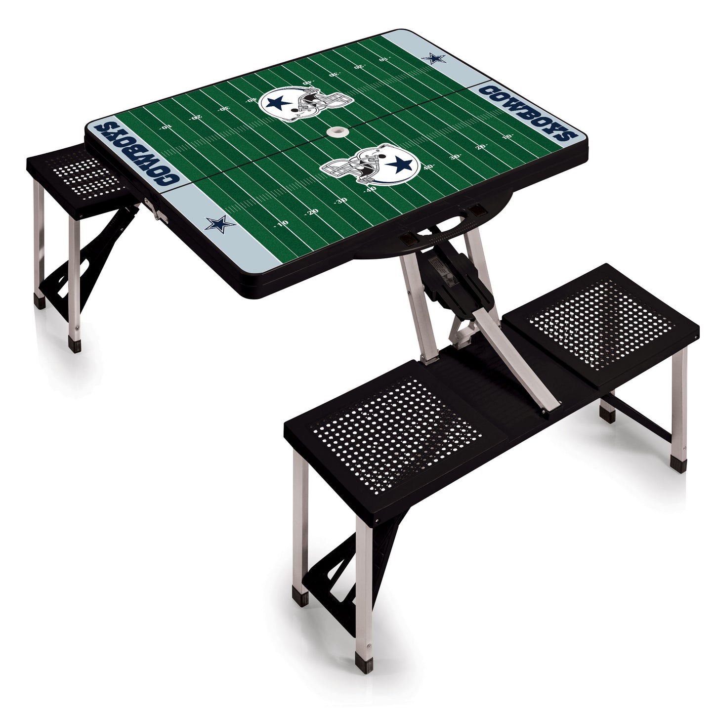 Football Field - Dallas Cowboys - Picnic Table Portable Folding Table with Seats