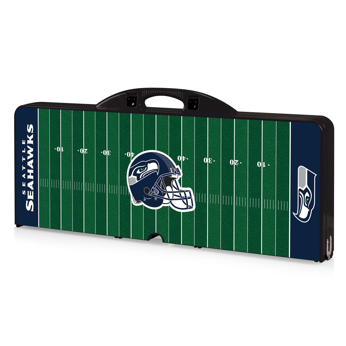 Seattle Seahawks - Picnic Table Portable Folding Table with Seats and Umbrella