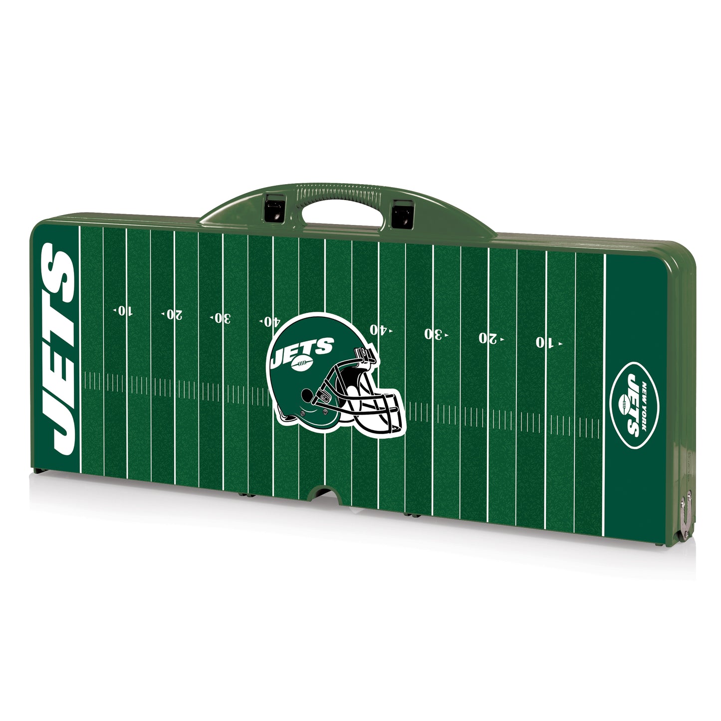 New York Jets - Picnic Table Portable Folding Table with Seats and Umbrella