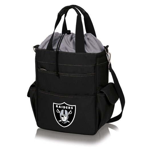 Las Vegas Raiders Activo Cooler Tote Bag, (Black with Gray Accents)