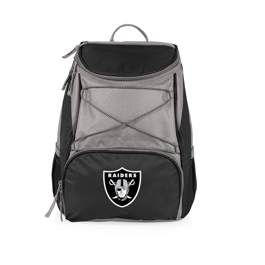 Las Vegas Raiders PTX Backpack Cooler, (Black with Gray Accents)