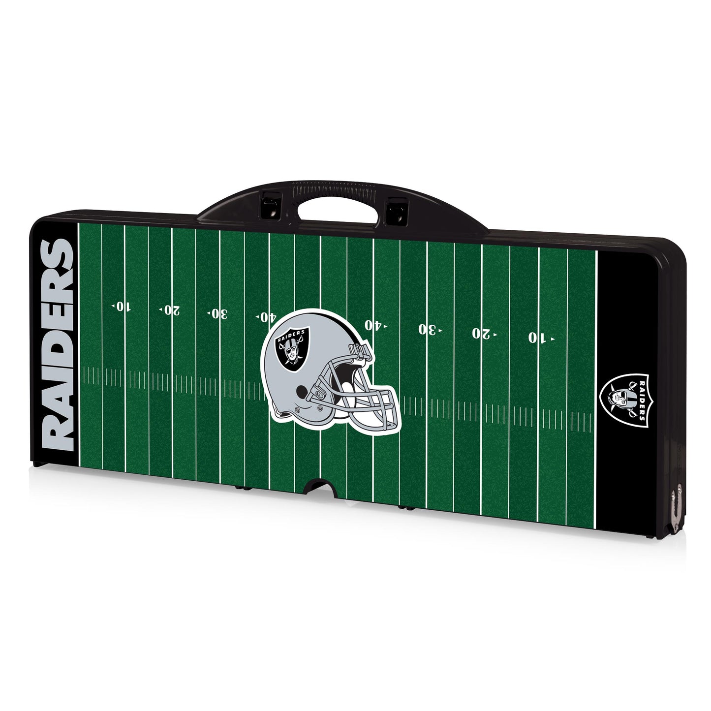 Las Vegas Raiders - Picnic Table Portable Folding Table with Seats and Umbrella