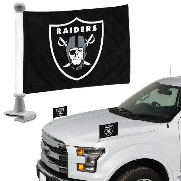 LAS VEGAS RAIDERS AMBASSADOR HOOD & TRUNK FLAG (Black) - SET OF 2