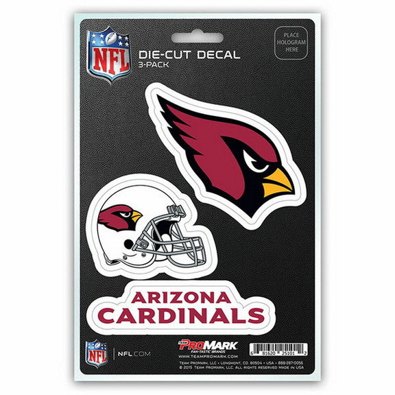 Arizona Cardinals Die-Cut Decal - 3 Pack