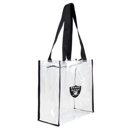 Las Vegas Raiders Clear Square Stadium Tote - Zippered Top