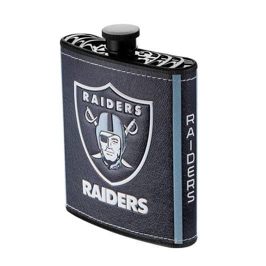 Las Vegas Raiders 7 Oz Plastic Hip Flask With Logo Wrap