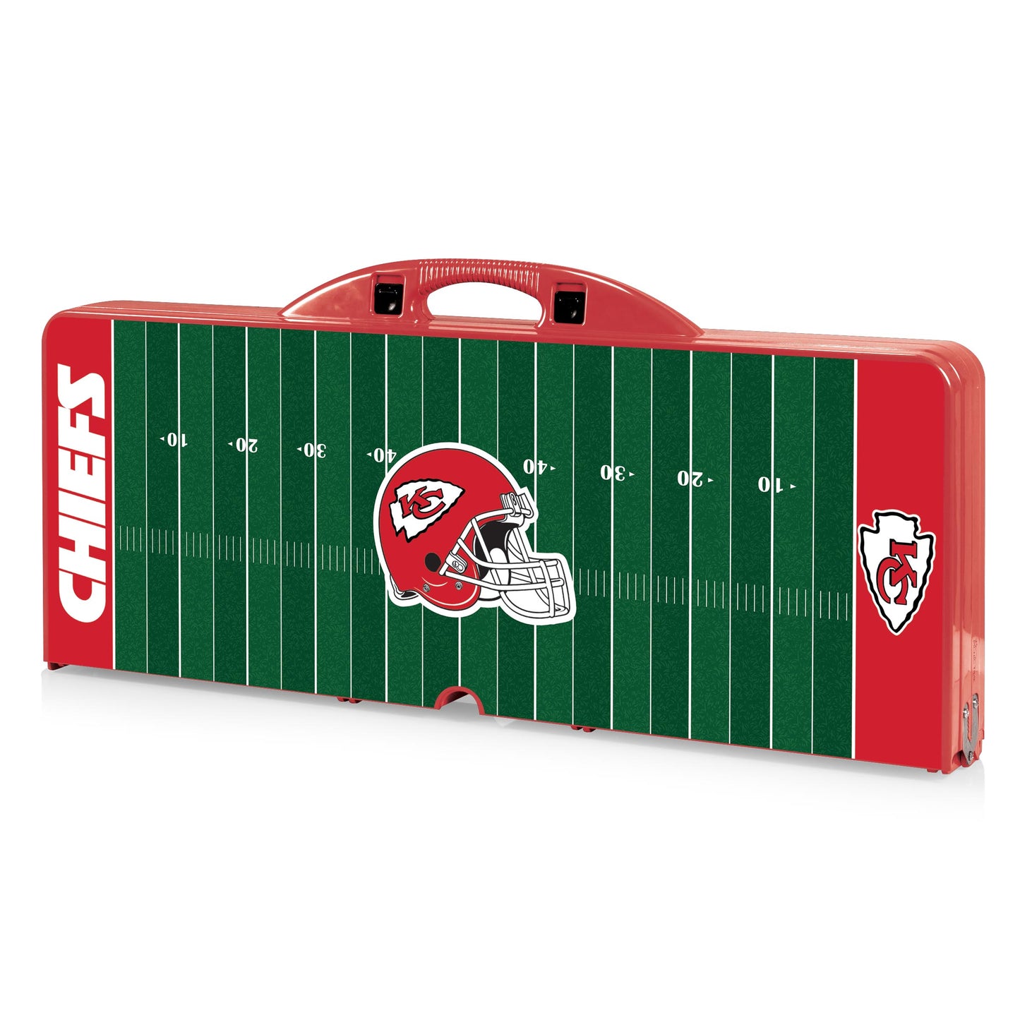 Kansas City Chiefs - Picnic Table Portable Folding Table with Seats - Football Field